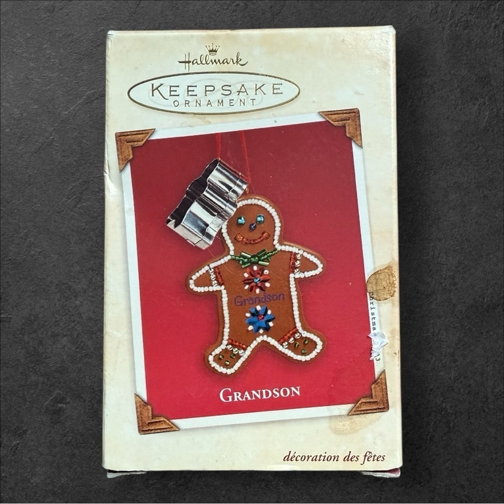 Hallmark Keepsake "Grandson" Christmas Ornament Featuring a Gingerbread Man 2003
